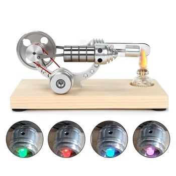 

Stainless Steel Wooden Holder Mini Hot Air Engine Motor Model Educational Toy Science Experiment Kit Set For Children