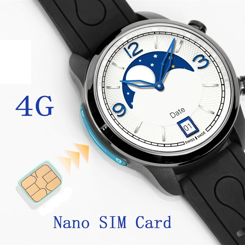 4G Nano Sim карта Smartwatch звонки SMS социальные сети напоминание умные наручные часы 16 Гб