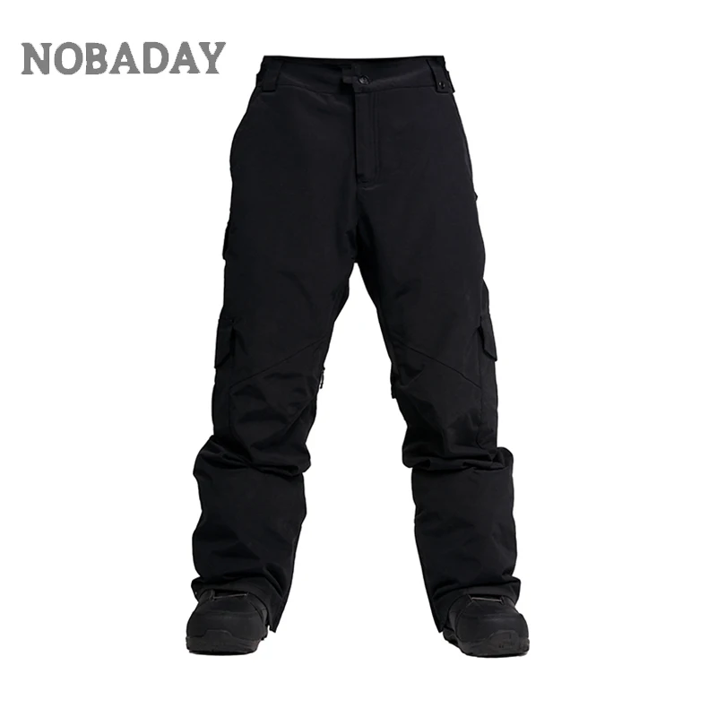 NOBADAY Original Brand Men Black Snowboard Pants 3 Sizes High Quality