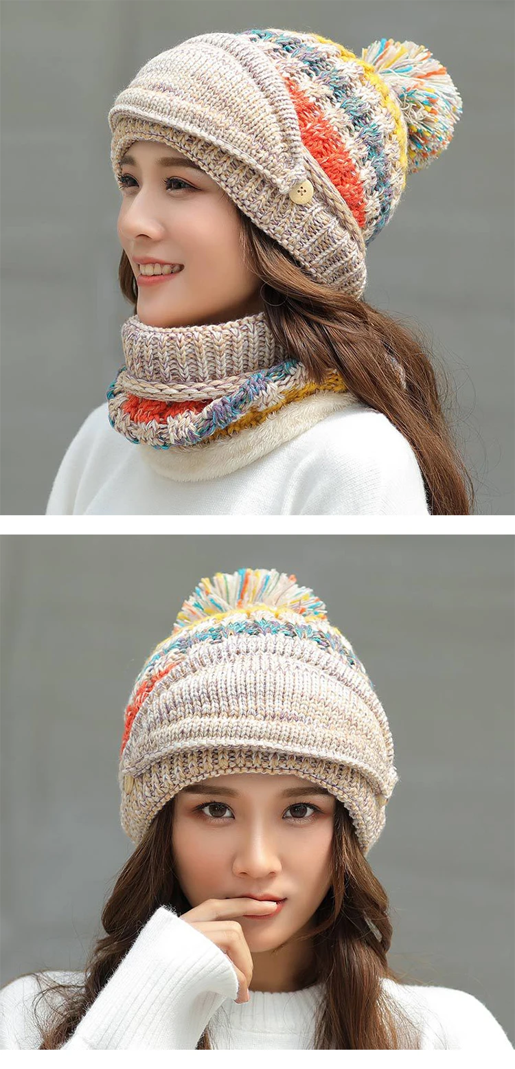 Новое поступление Модная женская толстая свежая вязаная темпераментная Милая шапка осень-зима Удобная мягкая теплая Милая шапка подарок шарф