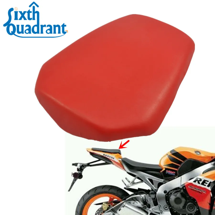 Red Motorcycle Seat Rear Passenger Seat Cushion Tail Pillion Pad For