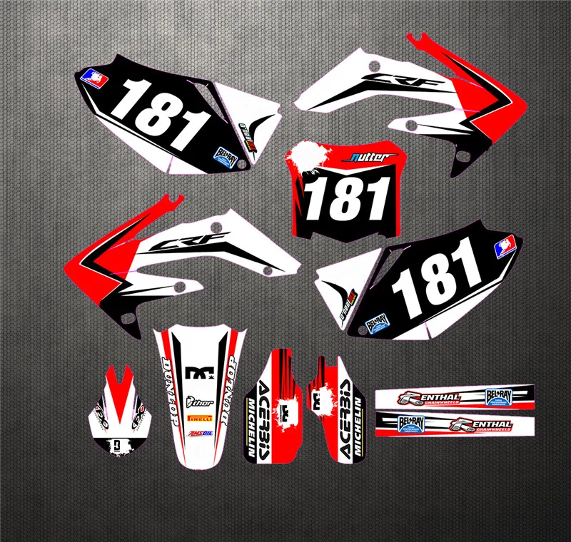 CRF450R 2005 2020 CRF450 индивидуальная Глянцевая графическая наклейка для Honda Fit CRF250R 2004
