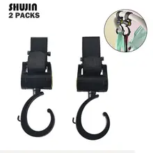 Shujin 2 шт. многофункциональные крючки для прогулочных колясок черные высококачественные пластиковые высокопрочные крючки для сумок отличный аксессуар для мамы