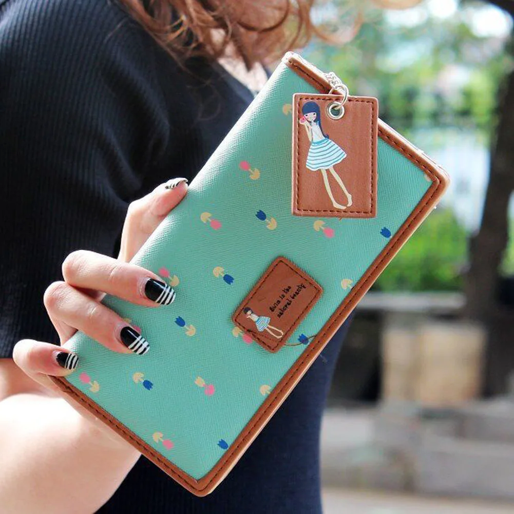 Women Korean Style Printing Leather Wallets Handbag Walletin Wallets