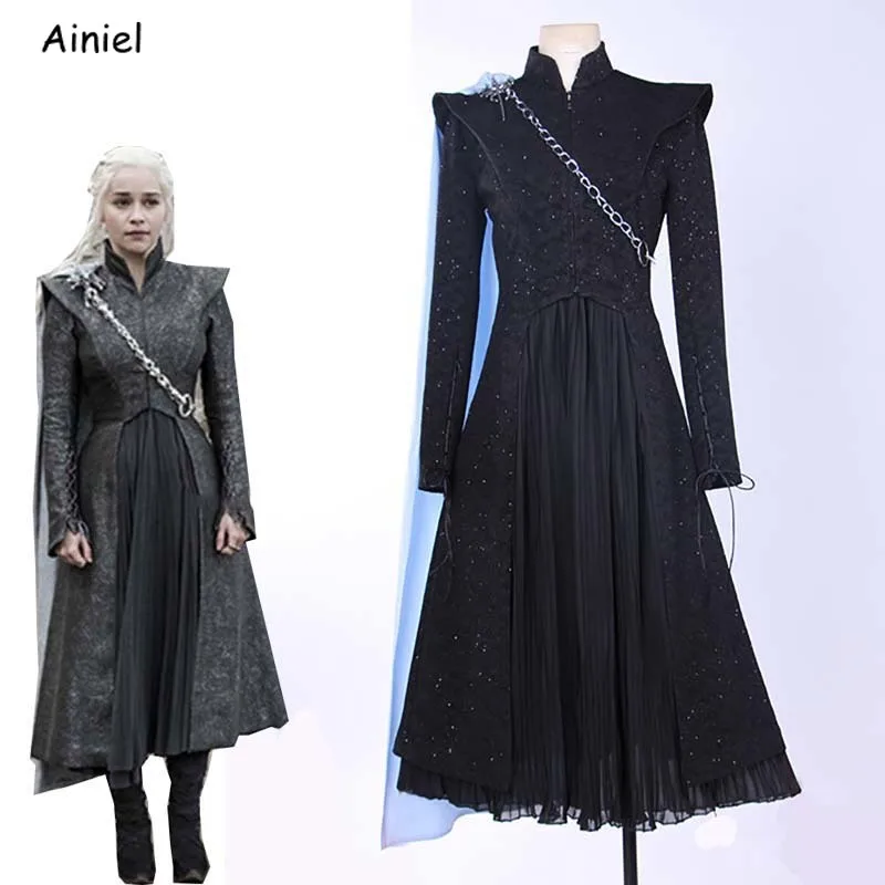 

Movie Game of Thrones Season 7 Daenerys Targaryen Cosplay Costumes Dress Full Set Halloween Carnival Uniforms for Women Girls