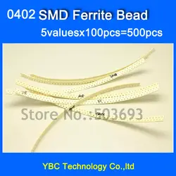 0402 SMD феррит пакет BLM серии 5valuesX100pcs = 500 шт. 10R 30R 60R 80R 120R Ассорти Комплект