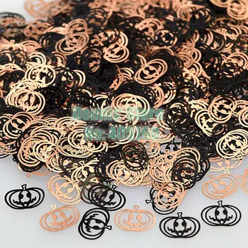 

Wholesale 800pcs/pack Cute Smile Pumpkin Face Black Brone Metallic Sequins Nail Art Sticker Cell Phone Decoration
