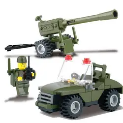 6041 KAZI военный полевой армии модель пушки строительные блоки обучающий коннструктор Рисунок Игрушки для детей Рождественский подарок