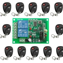 DC12V 2ch Беспроводной Дистанционное управление переключатель Системы teleswitch 1* приемник+ 12* передатчики для Приспособления ворота гаража
