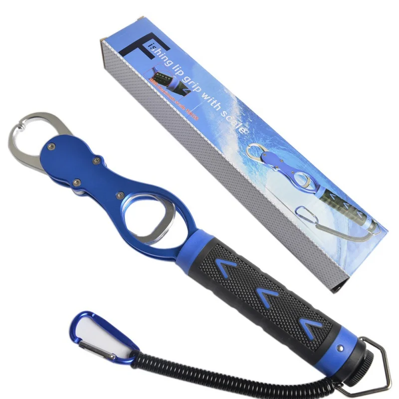 Stainless Steel Portable Fish Lip Grip Holder Grabber Fishing Gripper with Weight Scale fishing Tool