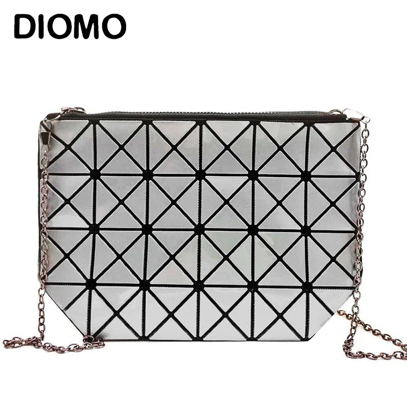 

DIOMO Clutches Women Geometric Clutch Bag Women Messenger Bag Patchwork Laser Clutch Purse Bag Female Fashion Make Up Bags o