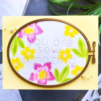 

Oval/Circle Embroidery Hoop Metal Cutting Dies Stencil for DIY Scrapbooking Photo Album Embossing Paper Cards Making Crafts