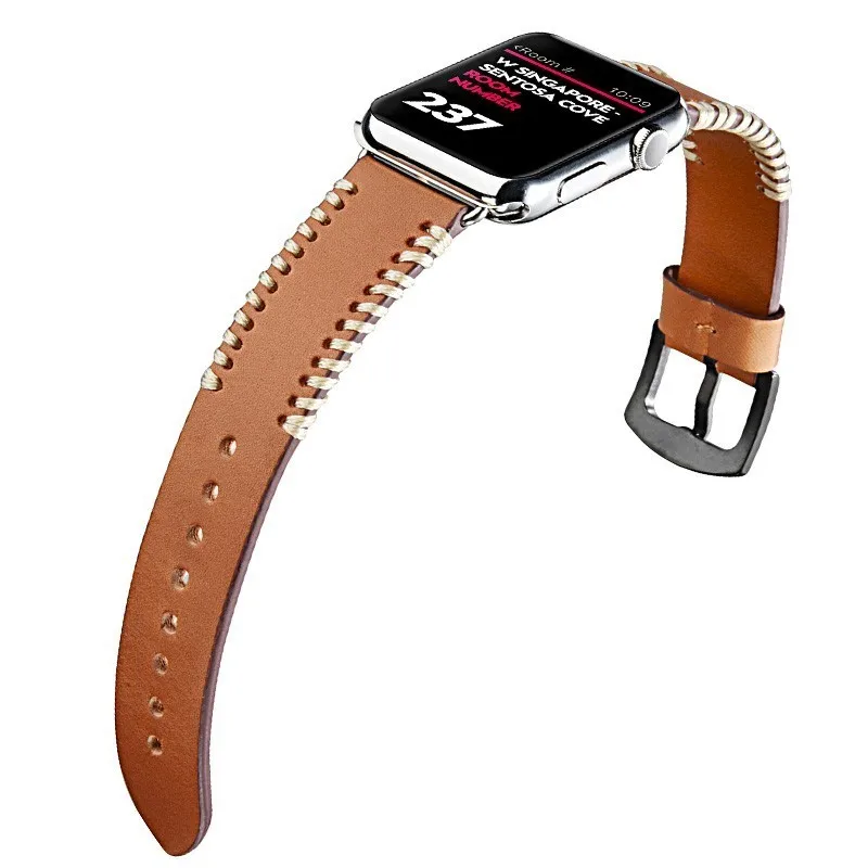 Ремешок для Apple Watch Band 42 мм iwatch Series 5 4 кожаный браслет растительного дубления