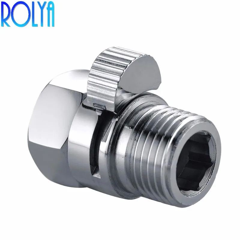 

ROLYA Solid Brass Pressure Regulator Shower Water Flow Control Shut Off Valve for Hand Shower or Bidet Sprayer