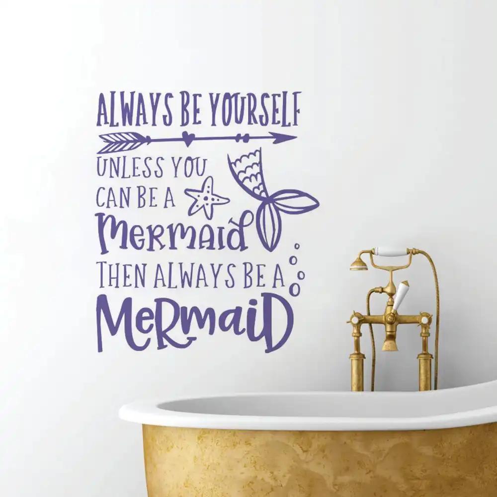 Mermaid Wall Sticker Always Be A Vinyl Decal Bathroom Mermaid Vinyl Wall Decal Bathroom