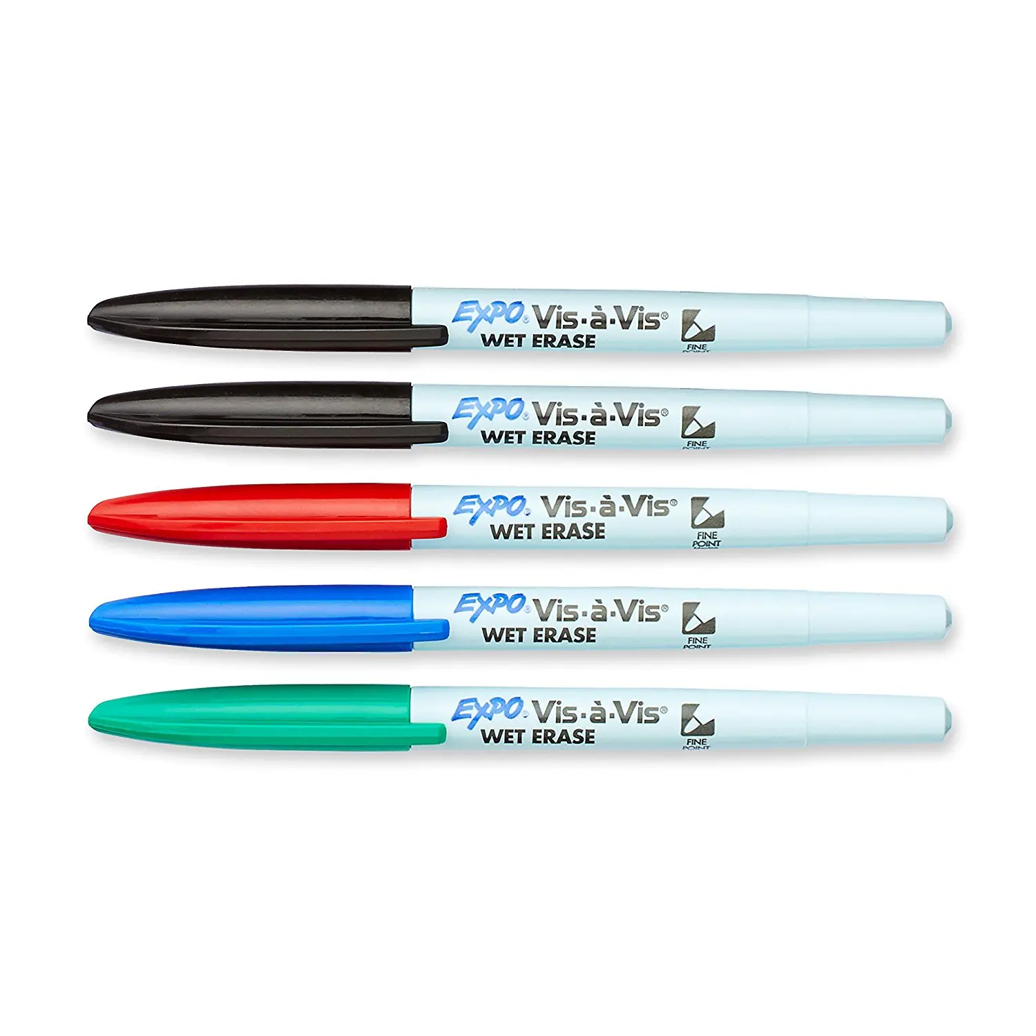 

3pcs Sharpie EXPO 16074 Vis-A-Vis Wet Erase Water-based Markers for Film PCB Fine Point Black Green Blue Red Marker Pen