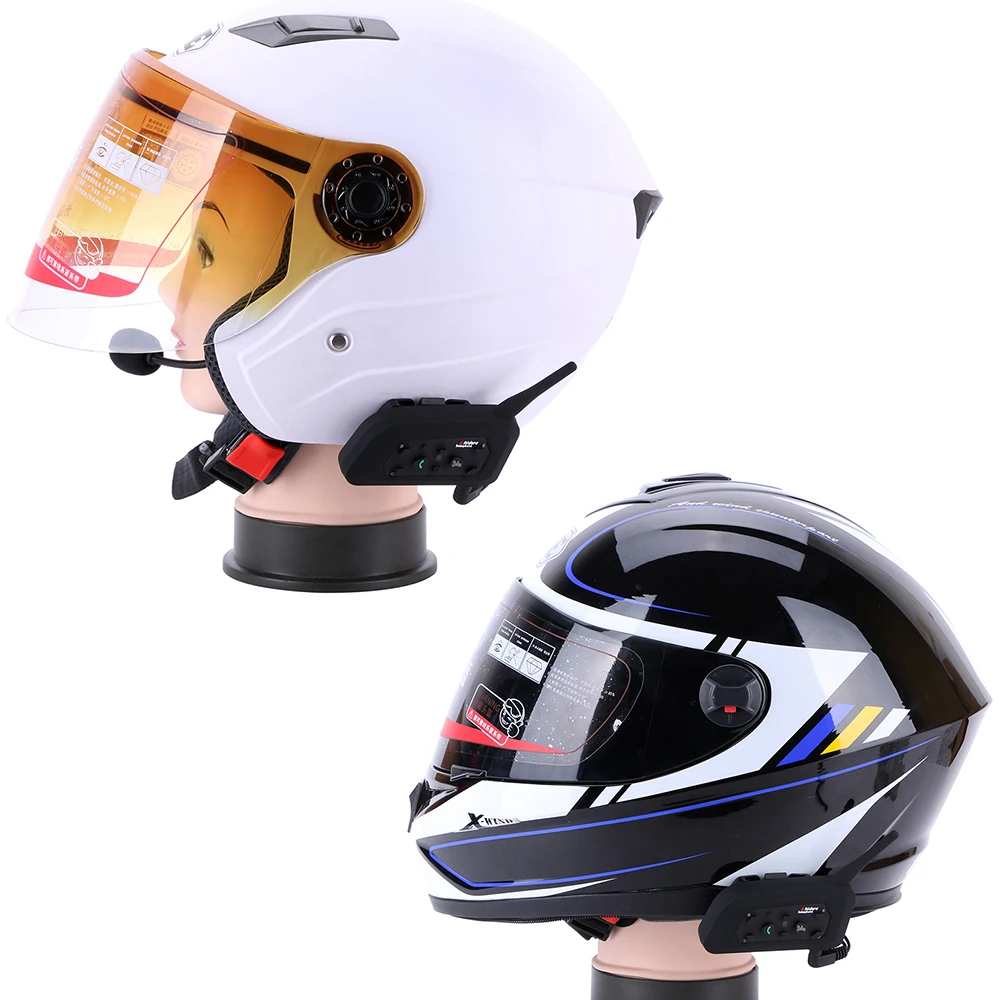 2017 Fodsports 2 pcs V6 Pro Motorcycle Helmet Bluetooth Headset Intercom 6 Riders 1200M Wireless