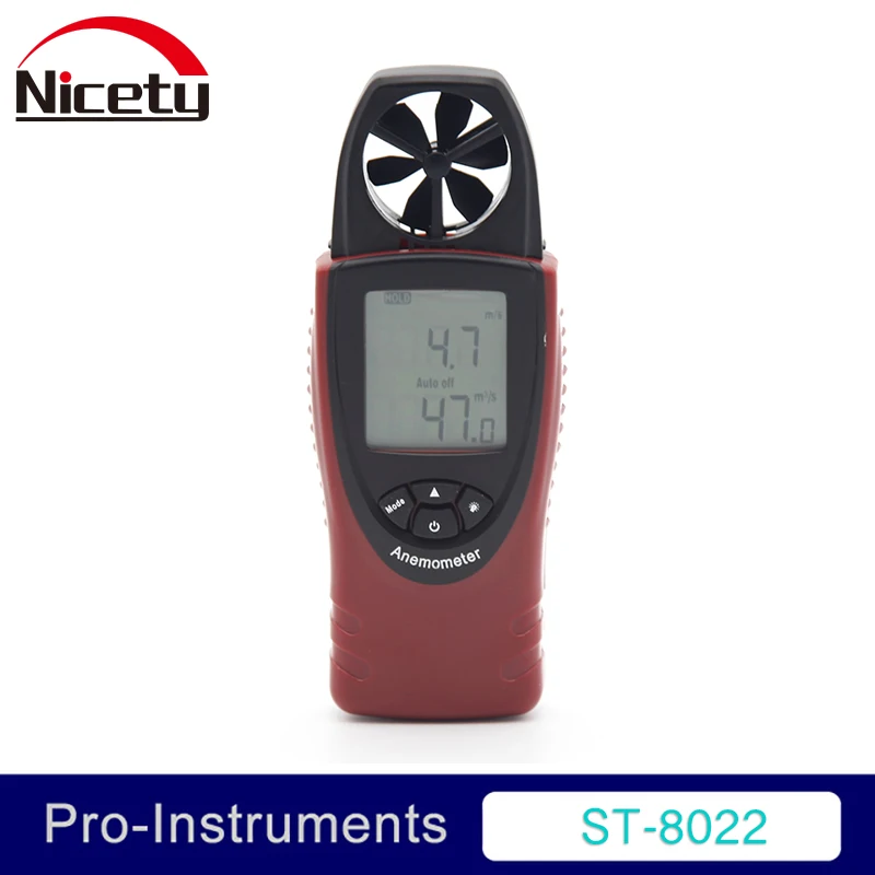 

Nicety ST8022 Mini Digital Wind Speed Meters Pocket Anemometers Speed Temperature Digital Thermometers Air Velocity GR