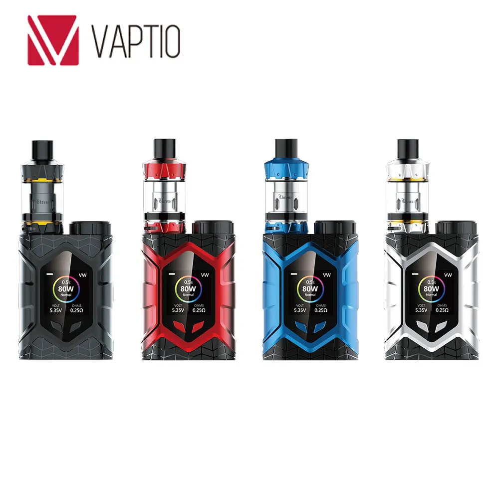 Clearence Оригинал Vaptio Wall Crawler 80 Вт TC Kit Wi/2 мл Throne Tank и 1 3 дюймовый цветной TFT дисплей