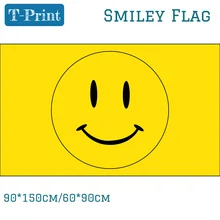 90*150 см 60*90 см счастливое лицо смайлик желтый флаг 3x5 футов для офиса дома детей