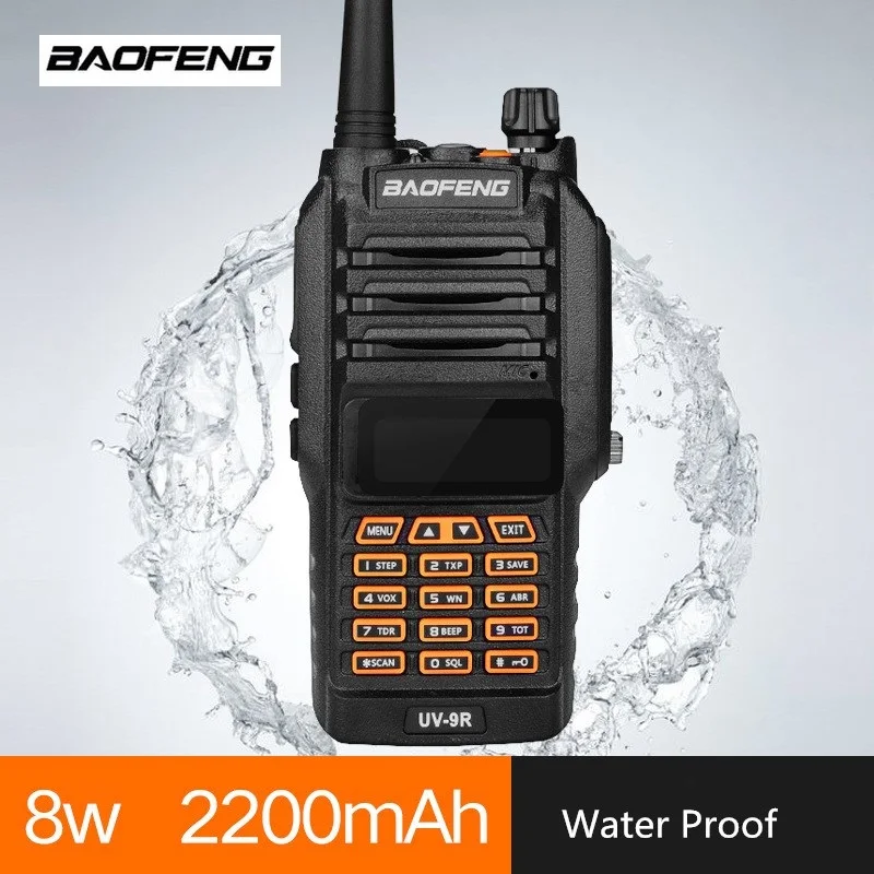 

BAOFENG UV-9R Walki Talki Radio 10KM VHF UHF IP67 Waterproof Quad Band Ham CB Radio Communicador Mobile Transceiver Professional