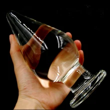 waterproof super Big 16*7.5cm Pyrex Glass Dildo Crystal Penis Long Glass Sex Toys Large Anal Plug Butt Beads Unisex Anus Balls