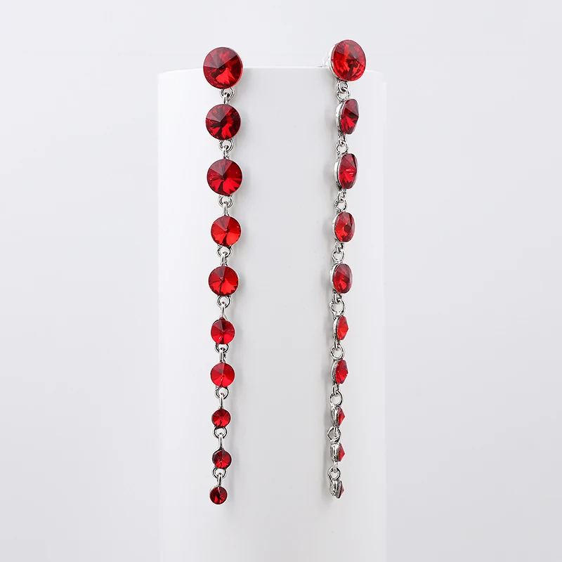 Jujia высокое качество Новое поступление года очень Лидер продаж себе Длинные Кристалл серьга для Женская мода серьги