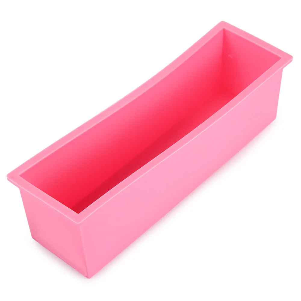 Лидер продаж, модная новинка, идеальная форма для выпечки мыла, кирпича, хлеба, буханки, торта, силиконовые Прямоугольные Формы для выпечки, 1.2л - Цвет: pink