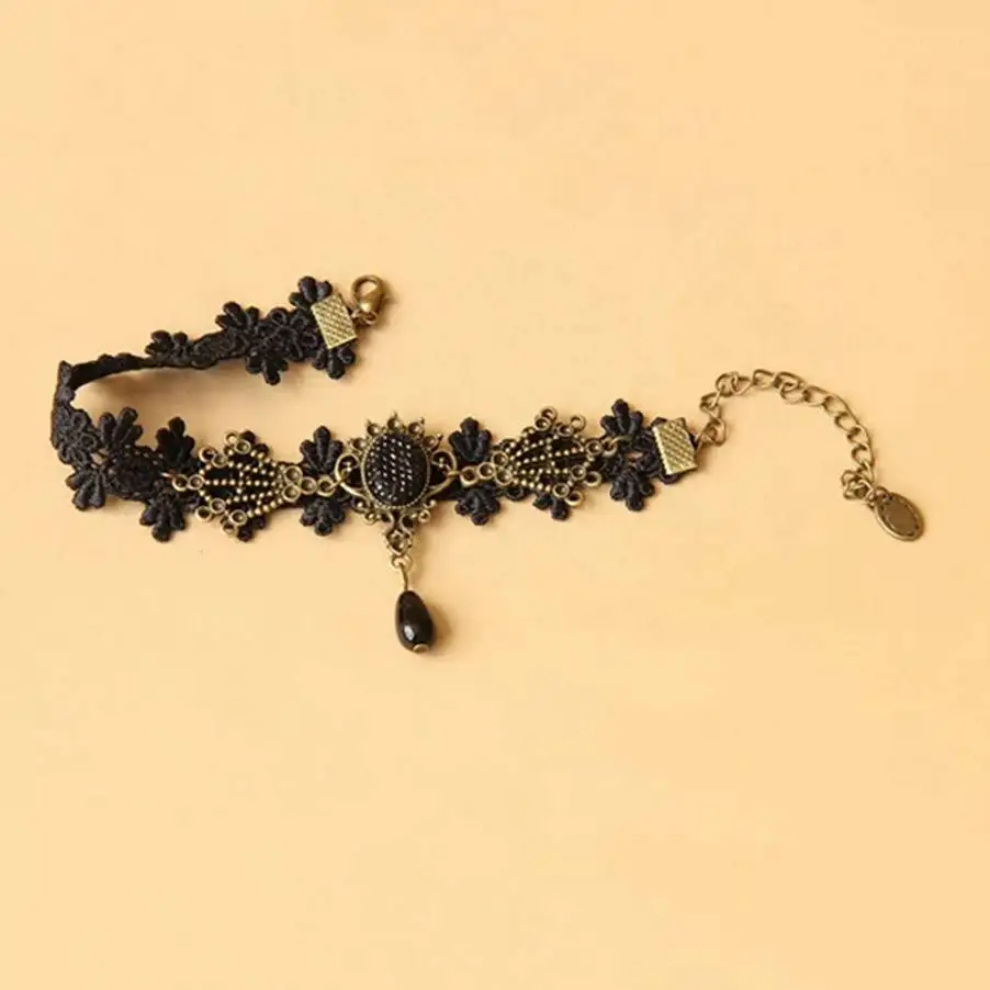 JGONas Vintage Gothique Dentelle Fleur Cheville Bracelet Pied Cha/îne Sandale Pieds Nus Cheville Bracelets De Cheville Bijoux De Pied pour Les Femmes
