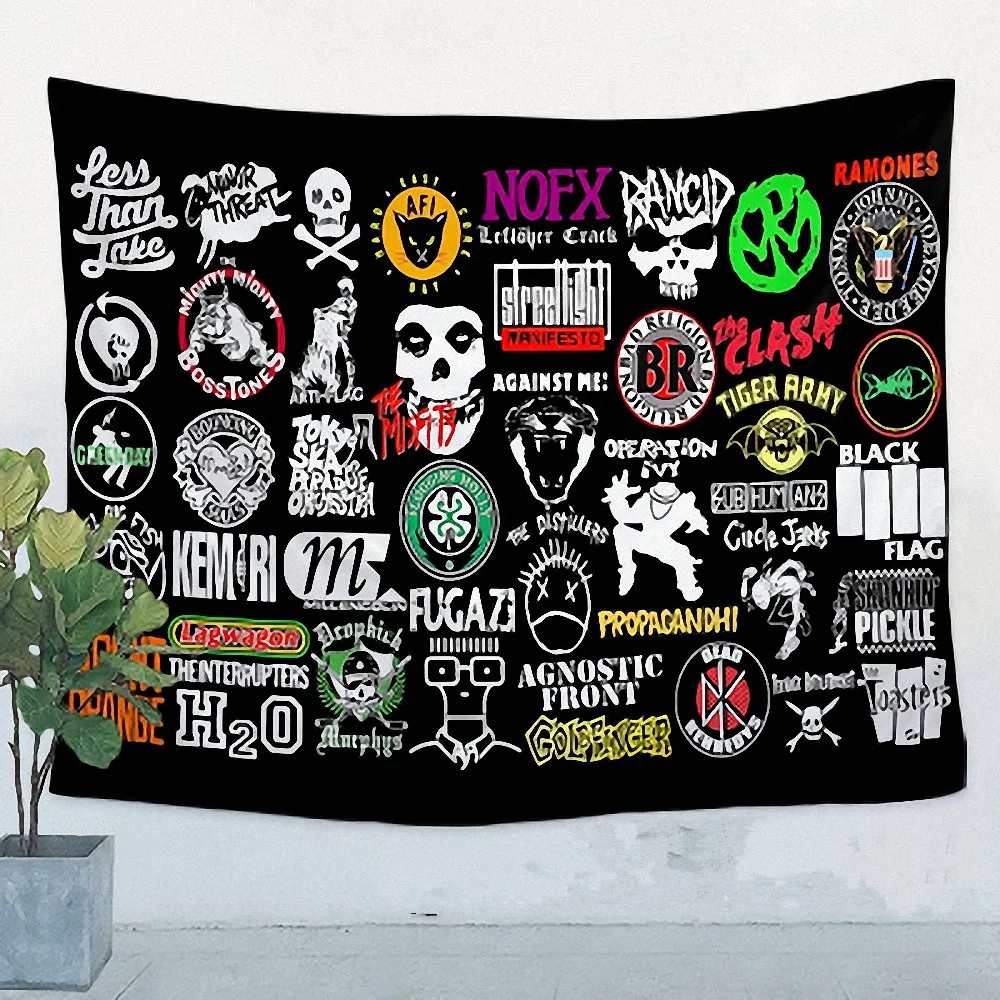 

Retro Band LOGO Flag Banner Hip hop\Jazz\Reggae\Rock\Heavy metal Music Poster Tapestry Wall Sticker Bar KTV Studio Decor Cloth