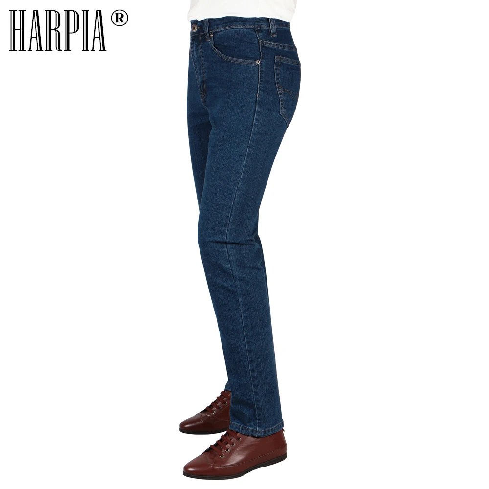 HARPIA Mens Jeans Pants Men Casual Denim Trousers Man Classic Cowboy Long Pants Male Blue elastic Straight Jeans Autumn Winter