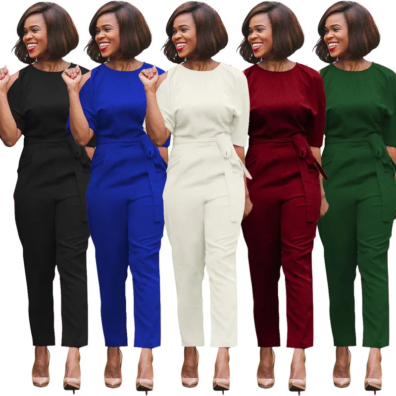 

Fashion women bat mid sleeve open back women s wear and wrinkle pants in Europe and the United States0224