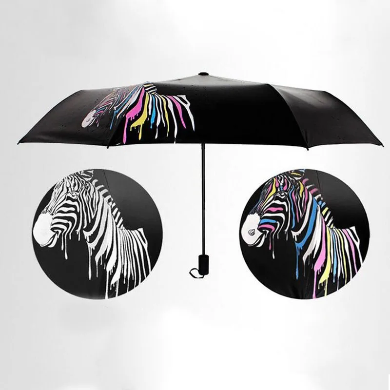 windproof umbrella rain women color changing umbrella sunshade Folding
