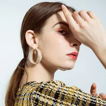 Dazz Luxury Large Heavy Drop Earrings 23G Full Rhinestones Zircon 3 Colors Copper Big Wide Circle Women Girl Earring Bijoux 2019 dazz special design lily flower shape wide bangle ring sets three tones color copper jewelry set full rhinestones wedding bijoux