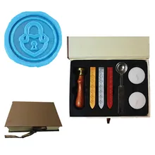 Mdlg Винтаж сердце замок индивидуальный логотип свадебные приглашения Воск уплотнительное штамп Щупы для мангала ложка подарочная коробка комплект