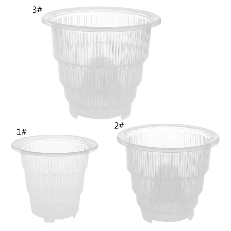 Mesh Pot Plastic Clear Orchid Flower Container Planter Home Gardening