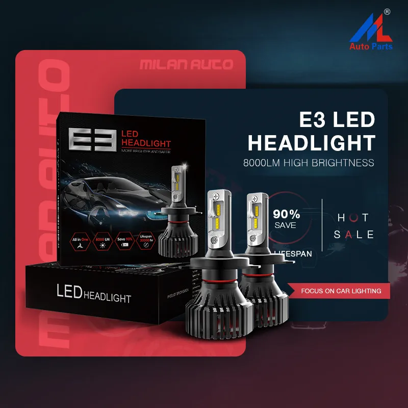 Xenplus T8 E3 светодиодные лампы для передних фар H7 H1 H3 H27 HB4 H4 H11 H8 9007 9005 9006 5202 H13 Hi/короче