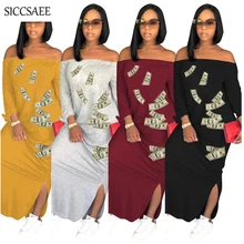 Off Shoulder Maxi Tshirt Dress Slash Neck Green Backs Print Vestidos Largos Casual Side Split Cut Out Loose Plus Size Clothing Off Shoulder Maxi Tshirt Dress Slash Neck Green Backs Print Vestidos Largos Casual Side Split Cut Out Loose Plus Size Clothing