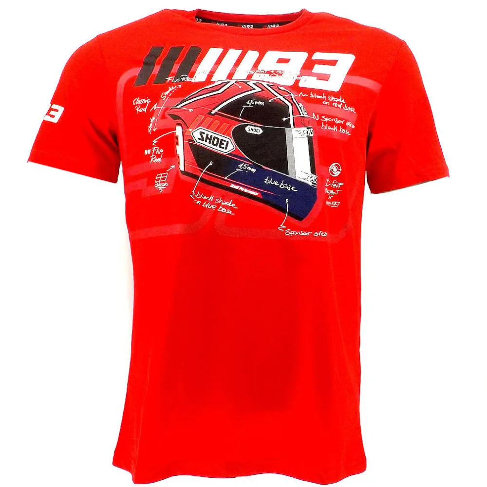 

Marc Marquez 93 Motorcycle Ant Shoei Helmet Moto GP T-shirt MM93 Red Racewear