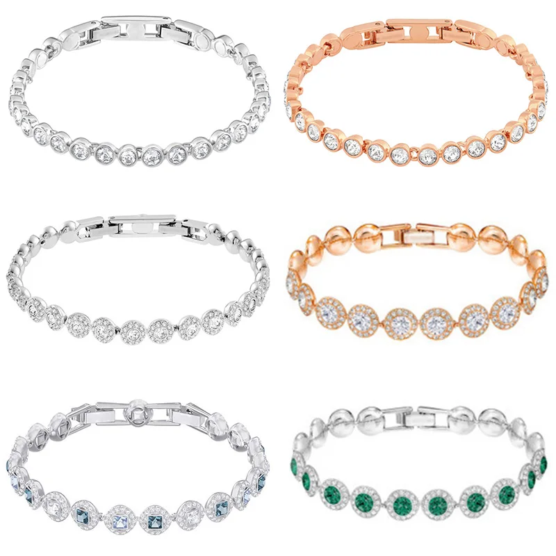 

SIEMTO Fashion 100% Sterling Silver Original 1:1 Have Logo High Quality Color Zircon Bracelet Women Jewelry Free Shipping