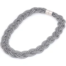 Miasol ожерелье ручной работы из смолы с кристаллами массивное плетенное полностью крошечный полимерный Кристалл плетеное ожерелье для женщин Подарки