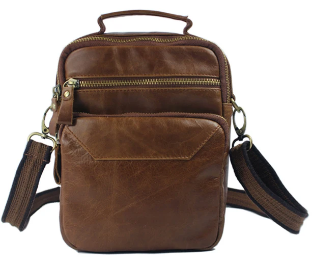Модная сумка через плечо из натуральной кожи, мужская сумка на плечо, кожаная мужская сумка-мессенджер, мужская сумка для отдыха, маленькая сумка-слинг, сумка-тоут коричневого цвета