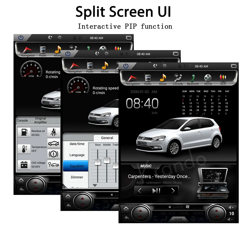 Krando Android 8,1 10," Tesla вертикальный Автомобильный мультимедийный плеер gps для VW Volkswagen Polo+ навигационная система Радио Аудио BT