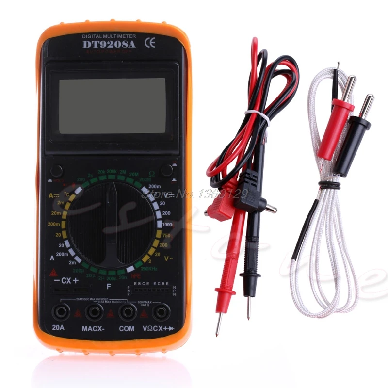 

2018 Useful Digital Multimeter LCD AC/DC Ammeter Resistance Capacitance Tester DT9208A