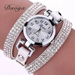 DUOYA Брендовые женские часы-браслет модные роскошные золотые бусины плетеные кварцевые наручные часы женские винтажные часы подарок
