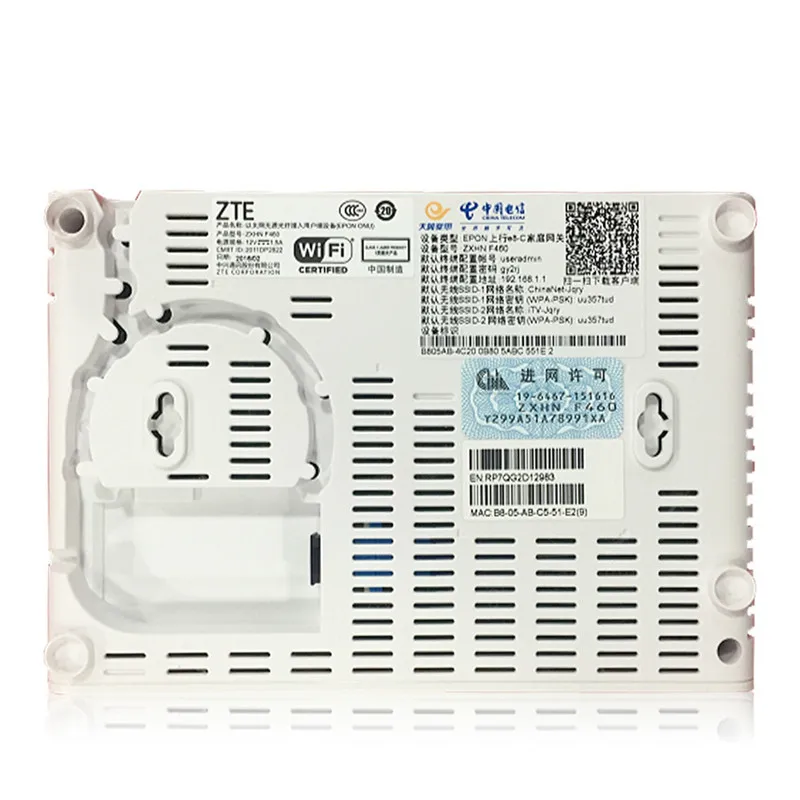 100% оригинальный новый ZTE F460 EPON ONU ONT 4FE + 2 голосовых горшка WIFI USB английская прошивка