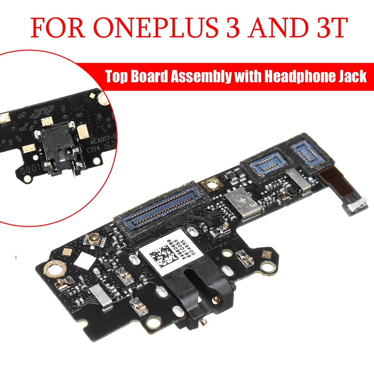 

LEORY Top Board Assembly with Headphone Jack Replacement For OnePlus 3