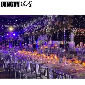 

Free Shipping 3m*3m White Blue LED Star Curtain For Wedding Backdrop Decoration Events