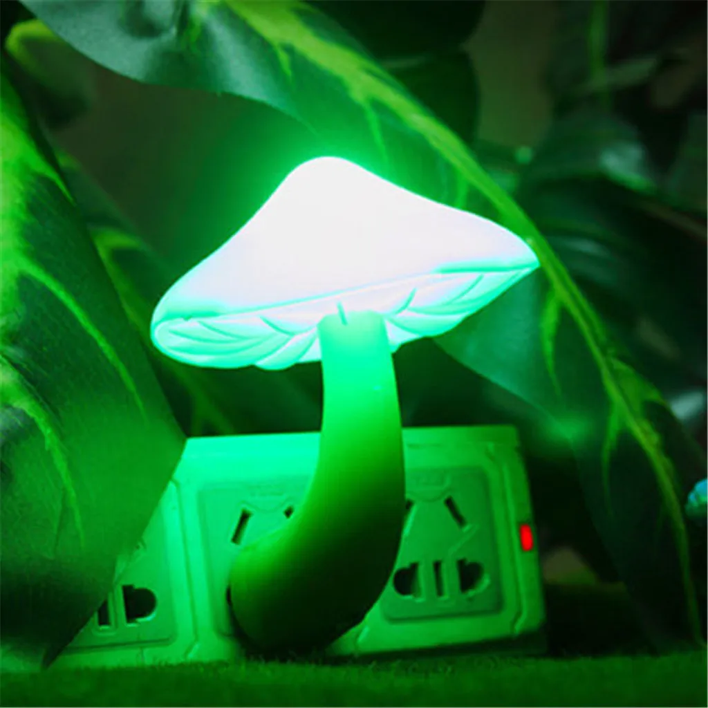 Colorful Energy Saving Mushroom LED Night Light Sensor Control Lamp Bedside Wall#20 71