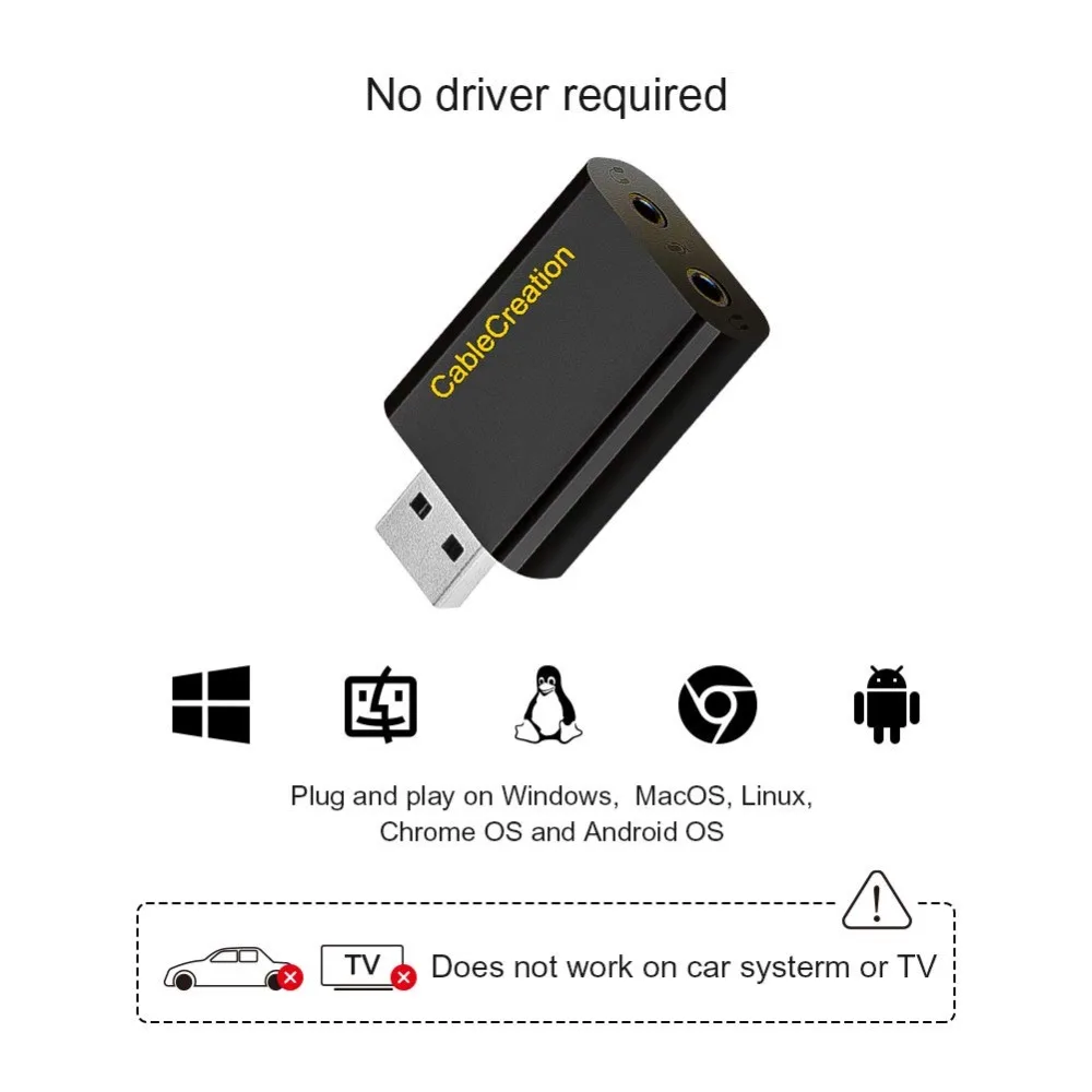USB к аудио адаптеру влюбленные Внешние 2x3 5 мм стерео джек сплиттер для Windows Mac Linux